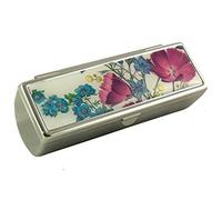 Houder Designer Lipstick Case with Mirror for Purse - Decorative Lipstick Holder with Gift Box - Velvet Lined - Protect Your Lipsticks in Style (Violets)