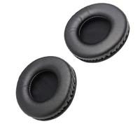 HOUDERCO 1 Pair Replacement Headphone Pads in Black, round Shape Comfortable Protein Leather Ear Cushions with Noise Isolation for Universal Headset Use