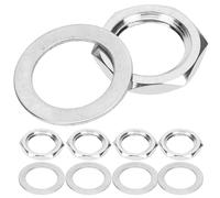 HOUDERCO 10 Sets Silver Alloy Electric Guitar Potentiometer Nuts and Washers Easy to Replace Worn Parts Not Easy to Paint off Suitable for Guitar Hardware Accessories