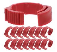 HOUDERCO 100 Pcs Red Poultry Leg Rings for Birds and Ducks with Adjustable Inner Diameter 16-18.5mm, Easy Identification, Pe Material, for Poultry Management and Farm Supplies