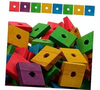 HOUDERCO 100pcs Parrot Nibbling Toy Wooden Chewing Blocks Bird Toy for Parrots and Flying Birds