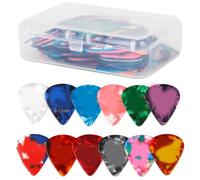 HOUDERCO 100pcs Triangle Guitar Picks Variety Pack Made of Sturdy Xylonite with Unique Feel and Sound, 0.71mm Thickness for Electric Guitar and Ukulele Playing