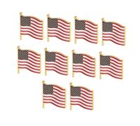 HOUDERCO 10Pcs American Flag Lapel Pins Patriotic Brooches with Easy Open Clasp for Independence Day Political Events and Everyday Wear for Clothing Bags and Backpacks