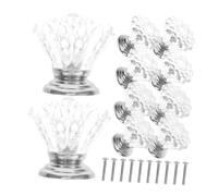 HOUDERCO 10pcs Clear Crystal Glass Knobs Decorative Acrylic Drawer Pulls for Dresser Cabinet and Furniture Effortless Installation Versatile Use Modern Design for Kitchen and Bathroom