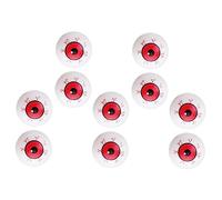 HOUDERCO 10pcs Halloween Scary Eyeball Props Red Vein Plastic Eyeballs Horror Decorations for Haunted House Party Favors and Tableware Fillers