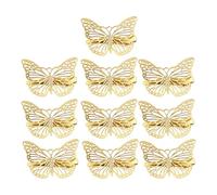HOUDERCO 10pcs Hollow Insect Shape Hair Clips Delicate Stereoscopic Barrettes for Women Wedding Party Hair Accessories Right Wing Pattern
