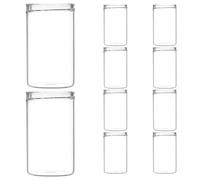 HOUDERCO 10pcs Mini Glass Hydroponic Bottles Succulent Plant Containers High Transparency Micro Landscape Terrariums Indoor Decor Desk Accessories