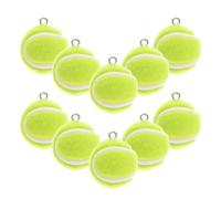 HOUDERCO 10pcs Mini Tennis Ball Charms 2cm for Keychains DIY Projects | Flocking Alloy round Pendants, 3d Spherical Loops, Chain Not Included, Green Sport Style