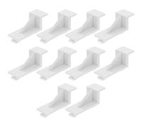 HOUDERCO 10pcs Plastic Refrigerator Shelf Clips White Freezer Shelf Hooks Replacement Buckles Sturdy Fridge Divider Clips Withstand Wear and Tear for Home Kitchen Use
