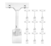 HOUDERCO 10pcs Plastic Shelf Price Tag Clips with Reinforced Grip and Thickened Construction for Retail Store and Grocery Shelf Label Organisation White Label Holder Clip