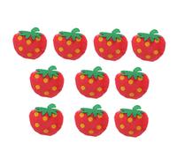 HOUDERCO 10pcs Strawberry Cat Toys Plush Pet Chew Toy Boys and Girls Cat Plush Pet Playing Strawberry Fruit