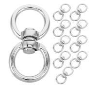 HOUDERCO 10pcs Zinc Alloy Hanging Basket Swivel Hook with Dual Ring Figure 8 Shape, Compact and Unobtrusive Design for Garden and Patio Use, Enhanced Surface Treatment for Easy Outdoor