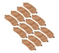 HOUDERCO 12pcs Cute Cartoon Plush Eye Mask for Sleep and Travel with Enhanced Light Blocking, Soft Cloth Material, Portable Design and Coffee Colour, for Home Use and School Naps