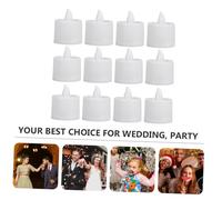 HOUDERCO 12pcs LED Flameless Electronic Candle Lamps Smokeless Warm Yellow Light White Shell for Party Decorations Wedding Birthday Event Scene
