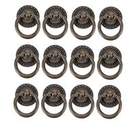 HOUDERCO 12pcs Retro Zinc Alloy Cabinet Pull Handles for Cupboards Vintage-Style Hardware Suitable for Wardrobes Desks Shoe Cabinets and Bookcases in Home Indoor Use