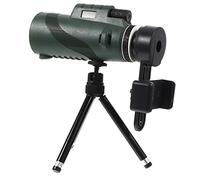 HOUDERCO 12x50 High Magnification Monocular Telescope with Stand and Smartphone Adapter for Adults, Portable Outdoor Birdwatching and Camping Spotting Scope in Green