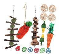 HOUDERCO 16Pcs Bunny Chew for Hamsters Guinea Pigs and Rodents Safe Natural Chewing Playthings for Teeth Health for Reducing Boredom and Loneliness