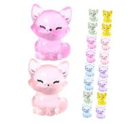 HOUDERCO 18pcs Mini Glow Dark Fox Figurines Compact Resin Animal Ornaments for Garden Landscaping Bonsai Micro Scene Decor Creative Small Fox Statues
