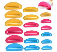 HOUDERCO 18pcs Toothpaste Squeeze Tool Kit Ergonomic Design No Waste Plastic Tube Squeezer Home Toothpaste Squeezer Lotion Tube Salon Accessories Multipurpose Dispenser