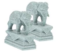 HOUDERCO 1pair Tiny Sandstone Elephant Figurine Creative Fish Tank Decor Chinese Style Home Ornament Serene Tranquil Design for Living Spaces Unique Friends Family