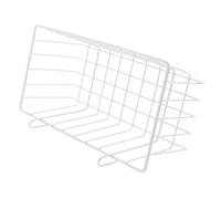 HOUDERCO 1Pc Rabbit Feeder Metal Hay Rack for Guinea Pig Medium White Wire Storage Basket Organizer Reduces Waste Suitable for Animals Like Rabbits and Chinchillas