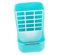HOUDERCO 1PC Rabbit Feeding Rack Durable Pet Food Container for Grass Alfalfa Keeps Cage Clean for Animals Like Rabbits Guinea Pigs Chinchillas Blue Color