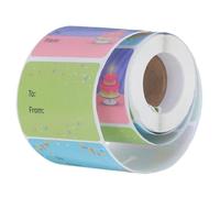 HOUDERCO 1Roll Happy Birthday Sticker Self-Adhesive Decorative Labels for Gifts Party Favors and Student Use Unique Seal Stickers for Candy Bags and Thank You Notes
