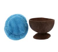 HOUDERCO 1set Coconut Shell Hamster Nest Natural Hideout for Small Pets Cozy Sleeping Space Reduces Stress Sleep Quality Compact Design for Any Cage Corner