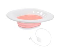 HOUDERCO 1Set Durable Portable Sitz Bath for Postpartum Care Bidet Soaking Toilet Basin for Women and Elderly High Temperature Resistant Practical Ergonomic Design Pink