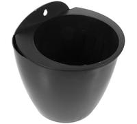 HOUDERCO 1set Self Watering Planter Pot Wall-mounted Plastic Violet Planter with Resin Basket and Cotton Wick for Indoor Houseplants Succulents and Tropical Flowers Grey-black