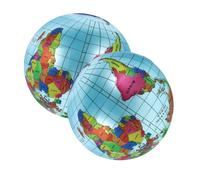 HOUDERCO 2 Pcs Inflatable Globe Beach Ball World Map Globe for Lightweight Educational for Learning Geography and Outdoor Fun