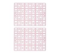 HOUDERCO 2 Pcs Pet Foot Mats Plastic Rabbit Playpen Pads 4 Fixed Tabs Pink for Cage Protection and Small Animal Use