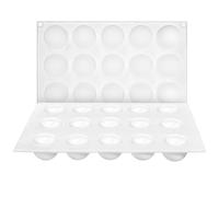 HOUDERCO 2 Pcs Silicone Mousse Cake Molds for Baking, Round Sphere Shape with 15 Balls Each, Safe and Versatile Use for Dessert and Pastry at Birthday Parties and Family Gatherings