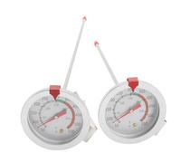 HOUDERCO 2 Pcs Stainless Steel Temperature Gauge with Clip for Fryer Probes High Temperature Deep Fry Thermometer for Cooking Oil and Meat Measurement