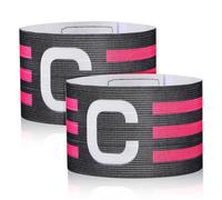 HOUDERCO 2 Pcs Wear-resistant Football Captain Armbands Elastic Anti-slip Sports Bands for Adults and Teens Breathable Comfortable Fit for Football Basketball Volleyball and Team Leadership