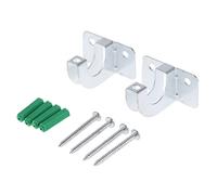 HOUDERCO 2 Set Metal Plating Zinc Hook Water Hose Bracket Gardening Hanger with Screws Storage for Watering Tools Heavy Duty Metal Construction for Outdoor Use
