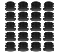 HOUDERCO 20pcs round Tube Caps Insert Antislip Design Nylon Plastic End Plugs for Rectangular and Aluminum Tubes, Reliable Performance Furniture Glide Caps for Chair Legs and Metal Tubing