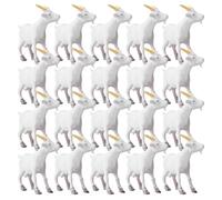 HOUDERCO 25pcs Pvc Miniature Goat Figurine with Realistic Fur Texture and Smooth Surfaces, Educational and Lifelike White Plastic Animal Model for DIY Miniature Garden Decor and Moss