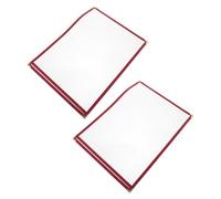 HOUDERCO 2pcs A4 Red Pvc Menu Cover Folder for Restaurant Coffee Bar, Single Page Price List Holder and Cookbook Protector, Food Service Menu Holder for Dining Use