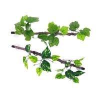 HOUDERCO 2pcs Artificial Climbing Plants with Suction Cups for Reptile Terrarium Flexible Jungle Climbing Vines in Green Plastic Versatile Use and Complex Structures for Lizards and Snakes