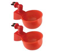 HOUDERCO 2Pcs Automatic Chicken Water Feeders with Stable Design Sun-resistant Drinking Bowls for Poultry and Birds Suitable for Garden Farm and Home Use Compatible with Bucket Systems