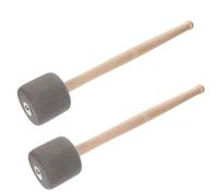 HOUDERCO 2pcs Bass Drum Mallets Wood Handle Non-slip Grip Percussion Sticks for Drummers Professional Practice and Performance Accessories