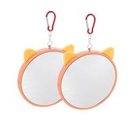 HOUDERCO 2pcs Bird Mirror Toys Adorable Parrot Mirrors Hanging Bird Toys Hanging for Cage
