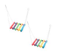 HOUDERCO 2pcs Bird Parrot Toy Parrot Swing Bridge Bird Cage Swing Hammock Toy Perch Stand Stand
