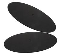 HOUDERCO 2pcs Black Felt Vinyl Turntable Mat for Record Player and Phonograph with Vibration Control, Replacement Pads for 7, 10, and 12 Inch Vinyl Records, for Djs and Music Enthusiasts