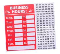 HOUDERCO 2pcs Business Hours Signs Removable Self-Adhesive Opening Closed Stickers for Store Shop Bank Window Door Display