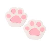 HOUDERCO 2pcs Cat Paw Silicone Key Cover Caps for Keys White Charm | Students, Lightweight Carry Piece, Attaches to Bags, Cartoon Animal Shape Adorable Look