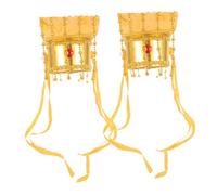 HOUDERCO 2Pcs Chinese Emperor Hats Traditional Headwear for Adults Stage Performance Props Authentic Ceremonial Headpiece for Drama Cosplay