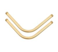 HOUDERCO 2pcs Curved Copper Wall Lamp Extension Rods with Threaded Ends Detachable Hollow Pendant Light Tubes for Wall and Table Lamps Stylish Retro Design Lightweight and Easy to Install