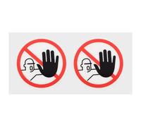HOUDERCO 2pcs Do Not Touch Safety Warning Sign Decals with Pattern Pvc Material Removable Self Adhesive Labels Visible from Far Suitable for Smooth Surface Areas and Outdoor Use